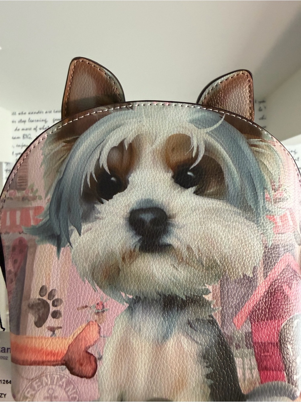 NWT Brentano Cozy Dog Vegan leather Yorkie Dog Crossbody Bag